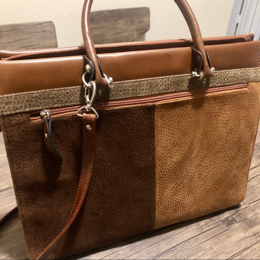 Cowhide Leather 2 Tone Brown bag made in Argentina